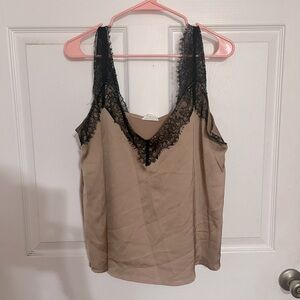 Escape by Blu Pepper | Mauve and Black Lace Top - Sz L